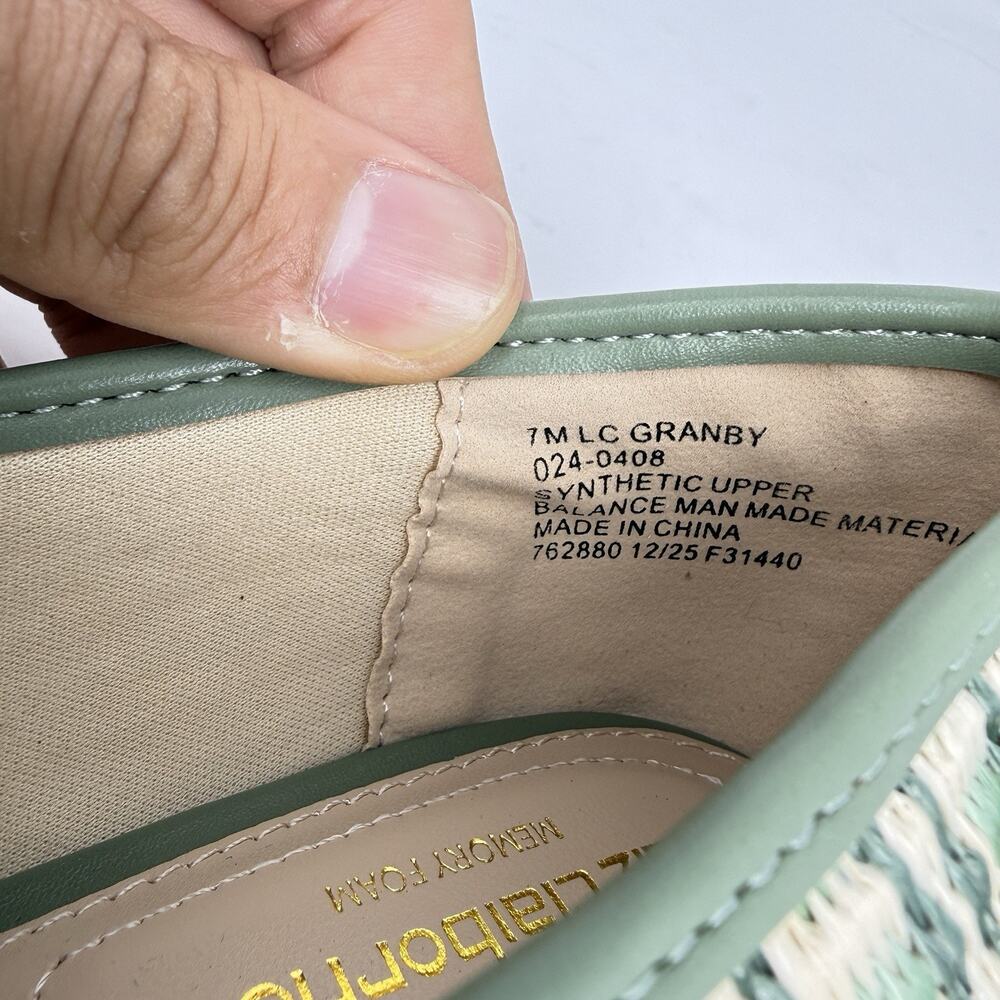 Liz Claiborne LC Granby Women’s 7 Green Multi Woven Loafers Memory Foam New - Picture 7 of 8
